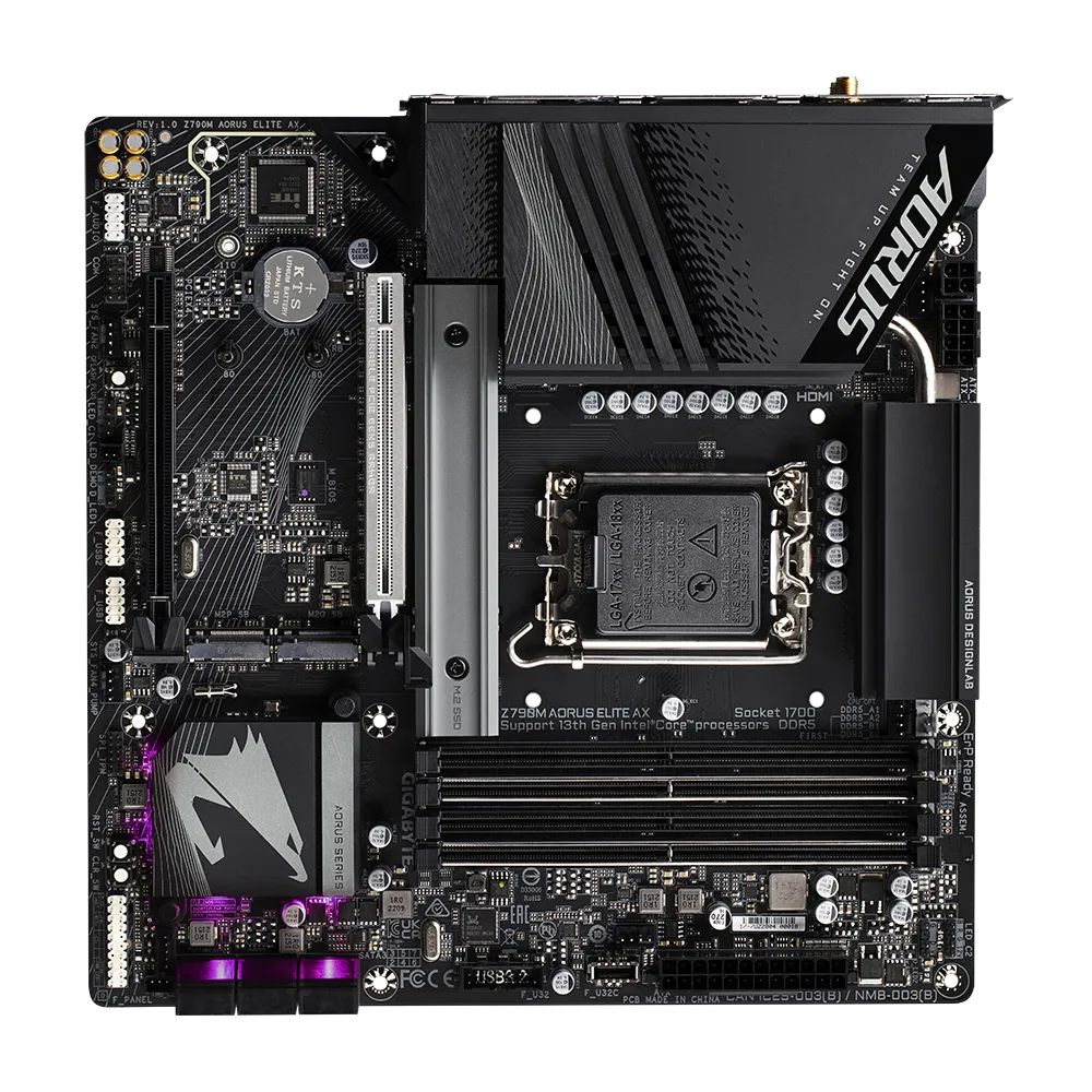 Gigabyte Z790M AORUS Elite AX DDR5 Motherboard For Intel 12th | 13th | 14th Gen view 3